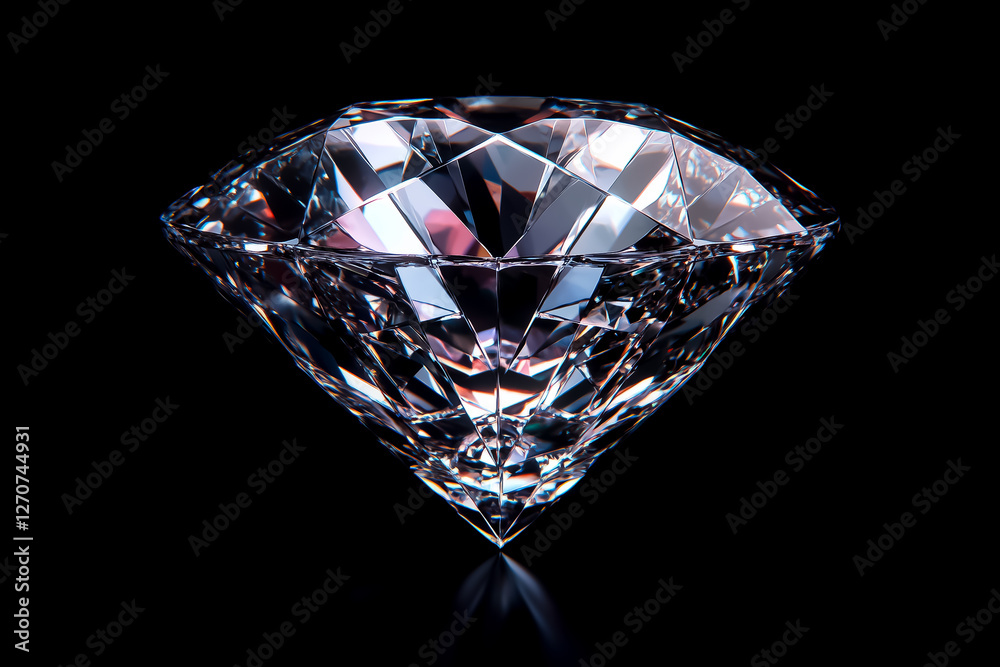 Sparkling diamond reflecting colorful lights on a black background. Sparkling diamond reflecting colorful lights on a black background.