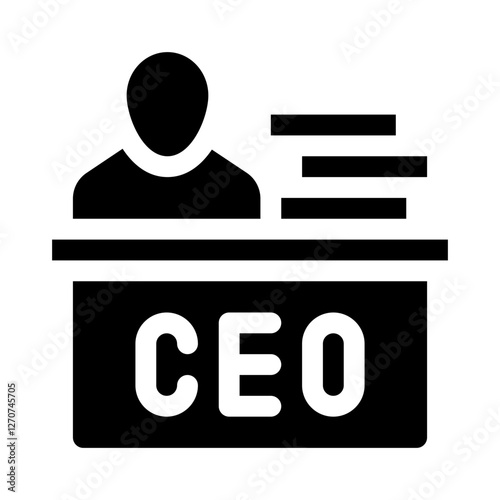 CEO Desk glyph icon