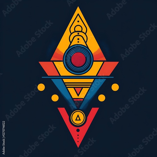 Wallpaper Mural Geometric abstract design, vibrant colors, modern art, graphic Torontodigital.ca