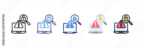 Data Breach Multistyle Icon Set