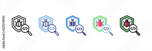Virus Scan Multistyle Icon Set