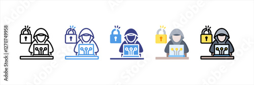 Cyber Attack Multistyle Icon Set