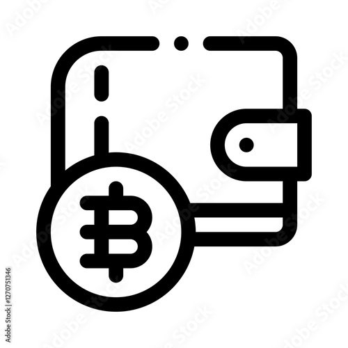 Bitcoin wallet line icon