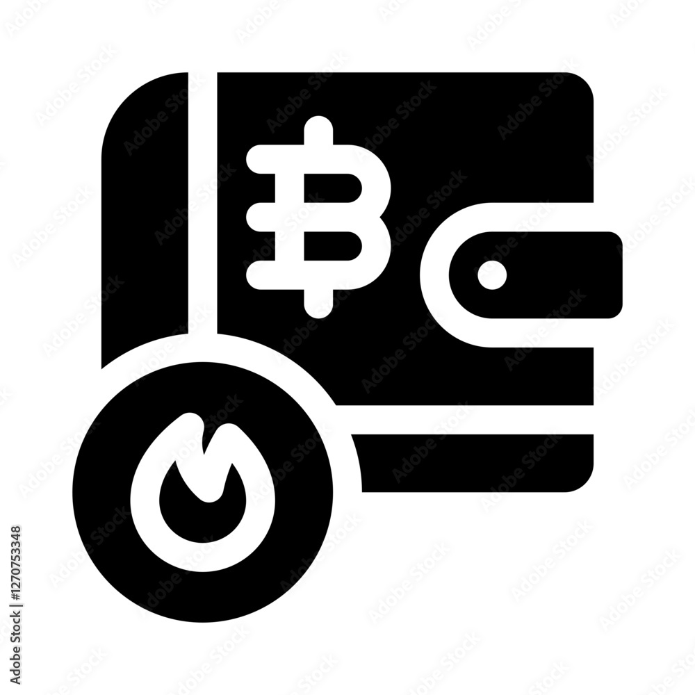 Hot wallet glyph icon Hot wallet glyph icon