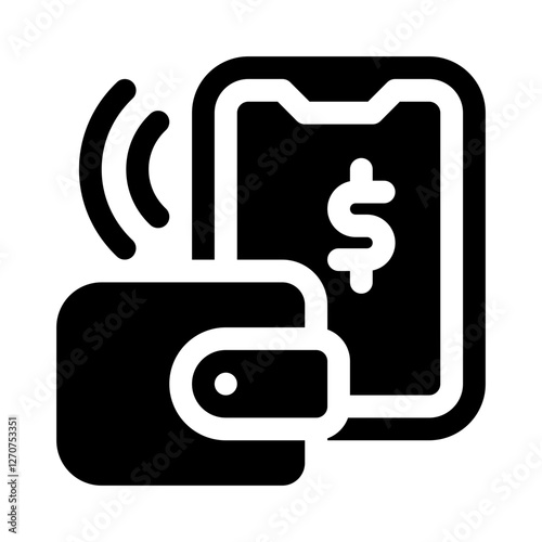 Mobile wallet glyph icon