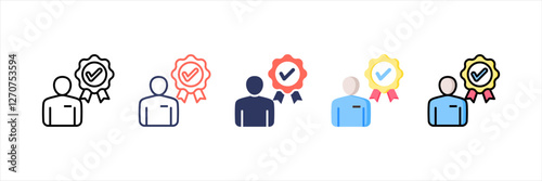 Best Employee Multistyle Icon Set