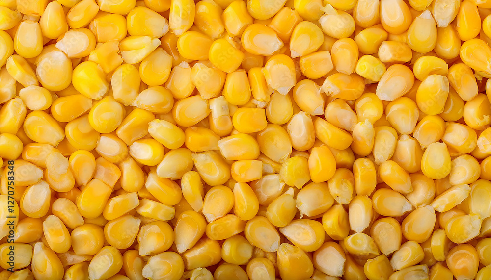 Detailed view of fresh corn kernels, showcasing their plump texture and bright yellow color. Perfect for healthy food, salads, or vegetable concepts. Texture, background. Detailed view of fresh corn kernels, showcasing their plump texture and bright yellow color. Perfect for healthy food, salads, or vegetable concepts. Texture, background.