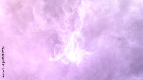 Luminous Nebula Cloud Burst of Energy Phenomenon Backdrop in Pastel Purple and White Hues