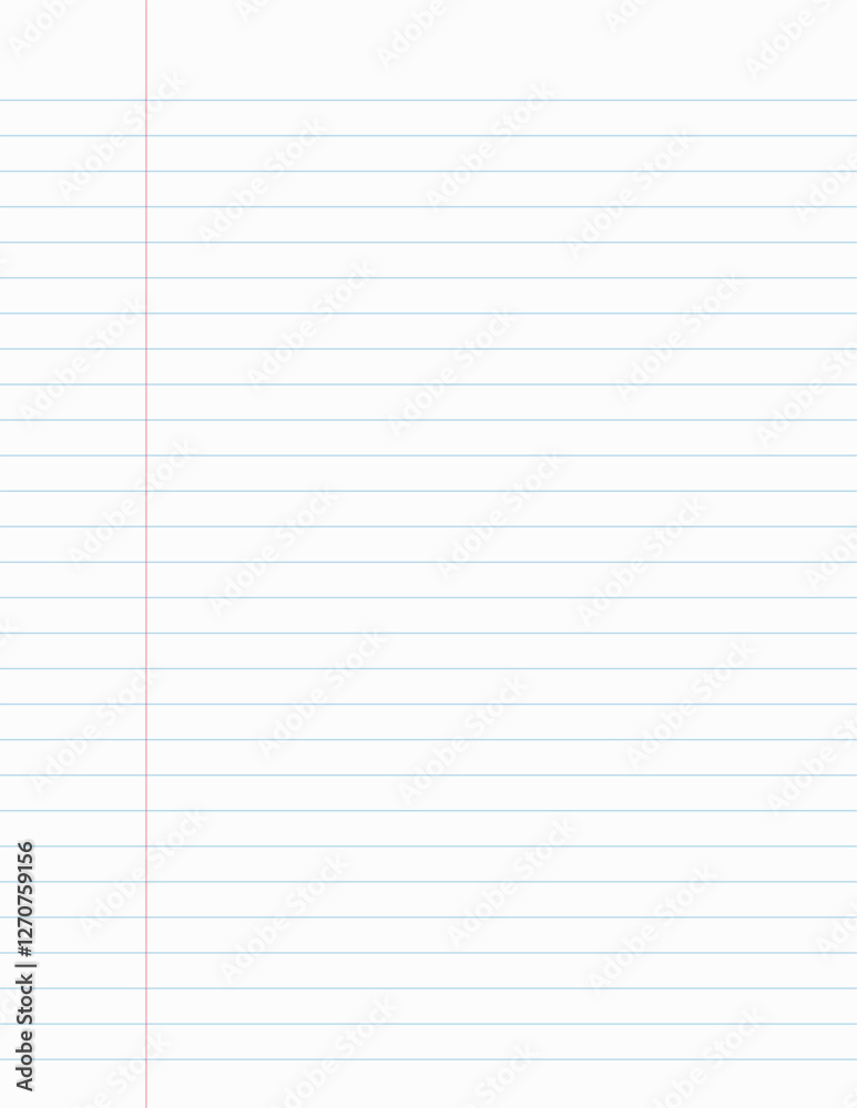 Notepad sheet paper blue lined with margin editable stroke. Vector Notepad sheet paper blue lined with margin editable stroke. Vector
