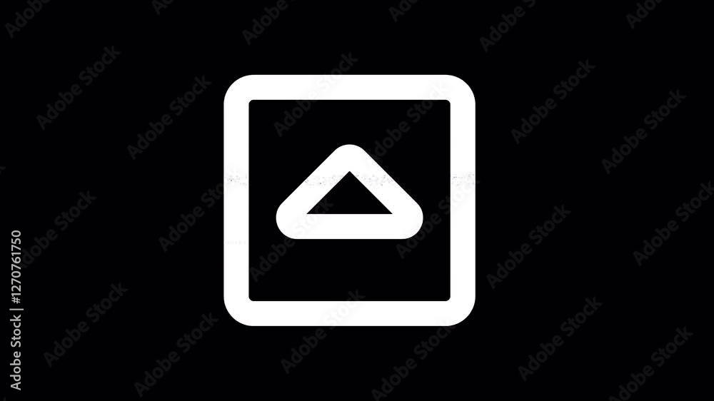 Icon caret square up is distorted. Glitch. Noise, chromatic aberration, geometric distortion. Transparent background, looped. In-Out looped. Alpha BW at the end Icon caret square up is distorted. Glitch. Noise, chromatic aberration, geometric distortion. Transparent background, looped. In-Out looped. Alpha BW at the end