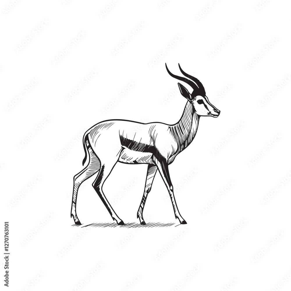 Obraz premium vector illustration of an antelope