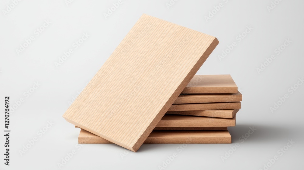 Stacked light wooden boards creating an aesthetically pleasing arrangement for craft and design projects Stacked light wooden boards creating an aesthetically pleasing arrangement for craft and design projects