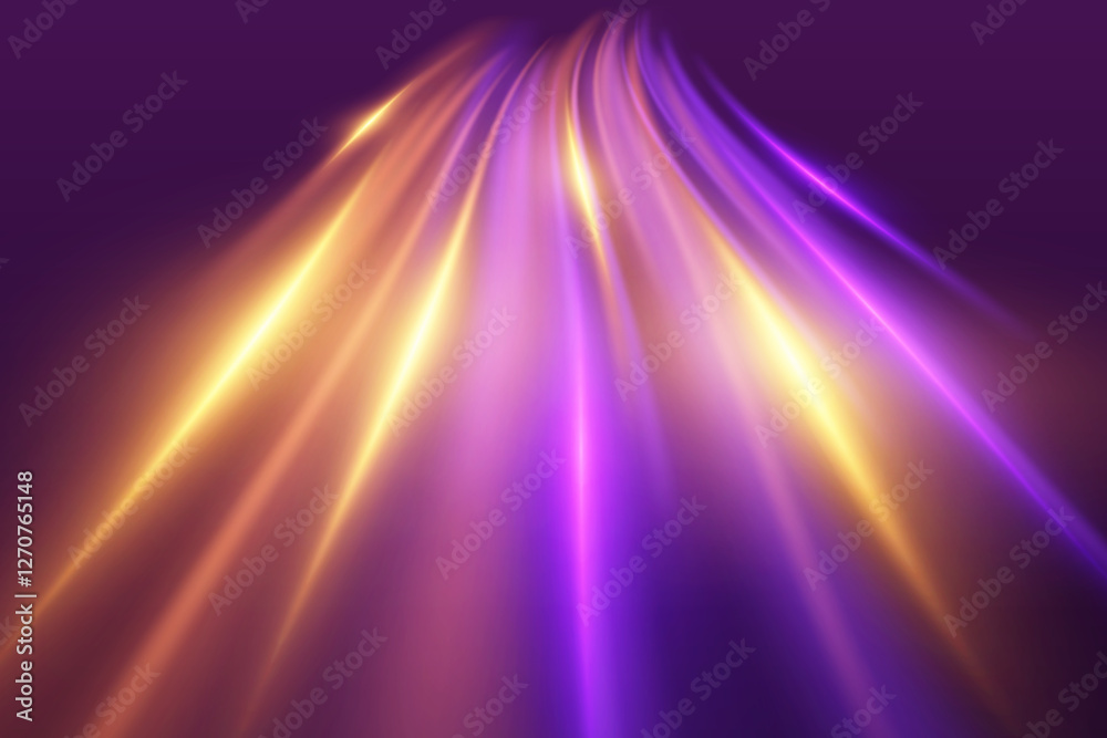 Obraz premium Speed ​​light neon lines. Dynamic flash of light.