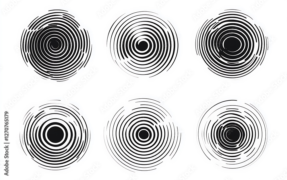 Abstract concentric circles graphic design elements Abstract concentric circles graphic design elements