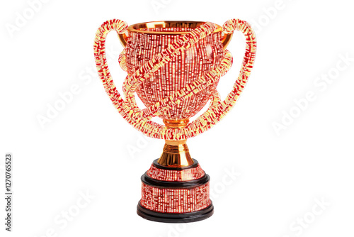 Victory glory concept. A shiny trophy symbolizing achievement and victory in sports competitions.