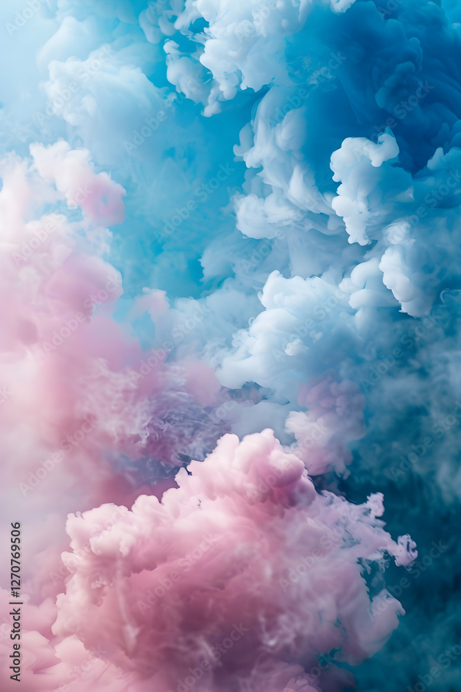 Fototapeta premium Colorful swirling clouds in a dreamy sky, creating a serene atmosphere for relaxation