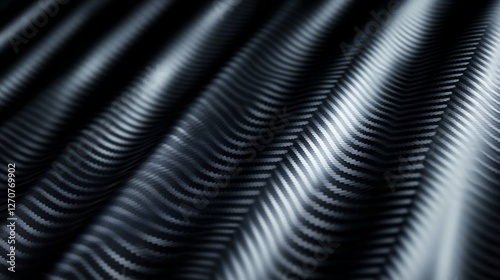 Wallpaper Mural Close-up of textured black fabric displaying intricate wave patterns under soft lighting Torontodigital.ca