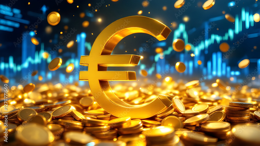European Union financial market concept. Investments in European market. Stock charts next to EU flag. Euro Investments in European stock market. EU stock exchanges. European Union financial market concept. Investments in European market. Stock charts next to EU flag. Euro Investments in European stock market. EU stock exchanges.