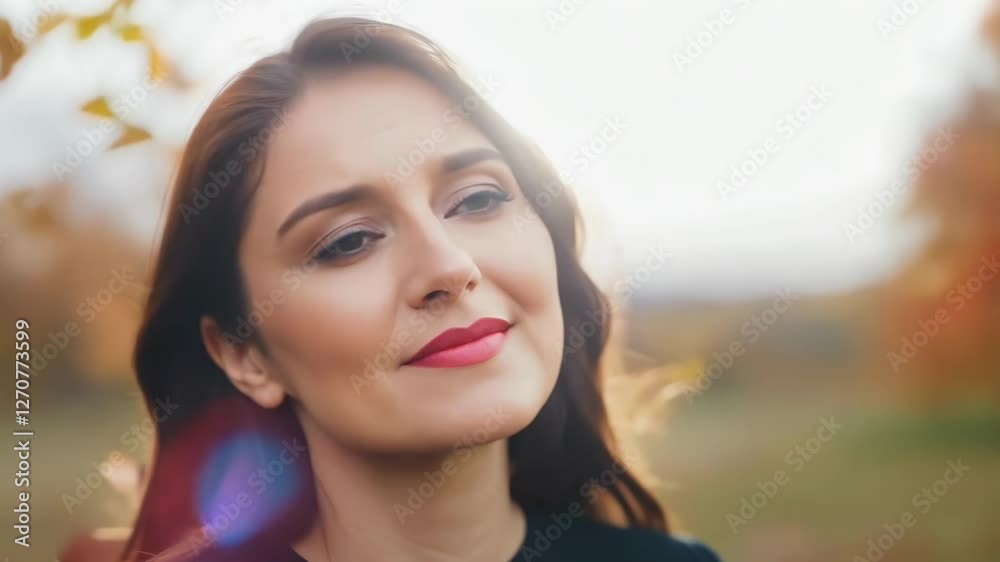 A woman with an intense expression standing outdoors in autumn scenery, evoking a mood of reflection, strength, and nature's changing seasons. A woman with an intense expression standing outdoors in autumn scenery, evoking a mood of reflection, strength, and nature's changing seasons.