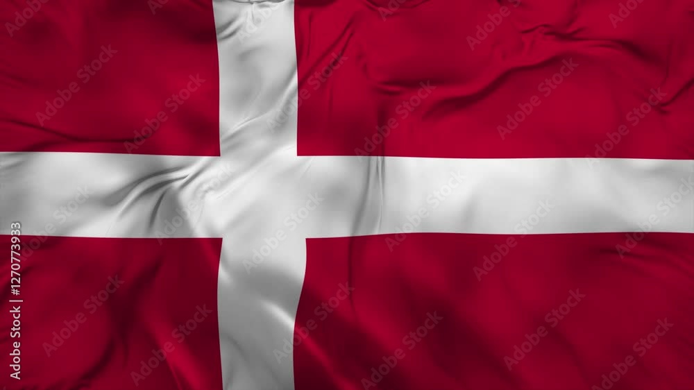 Silky Denmark National Flag waving with wind Silky Denmark National Flag waving with wind