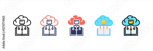 Machine Learning Multistyle Icon Set