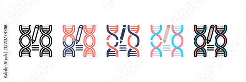 Gene Editing Multistyle Icon Set