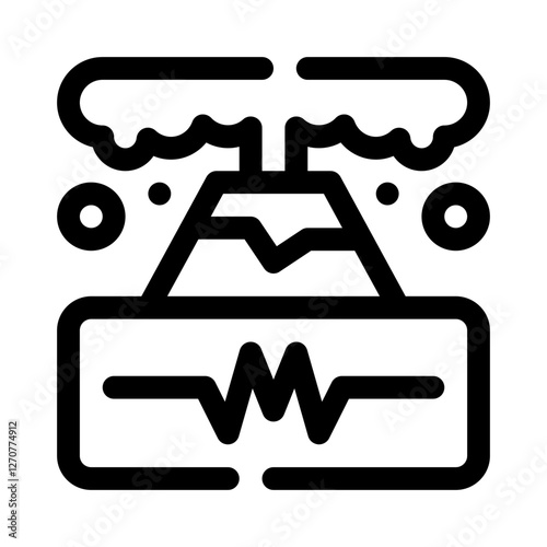 Volcano with Tremor Lines line icon