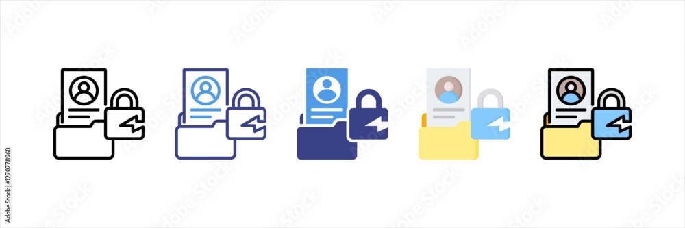 Data Breach Multistyle Icon Set Data Breach Multistyle Icon Set