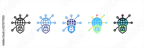Secure Network Multistyle Icon Set