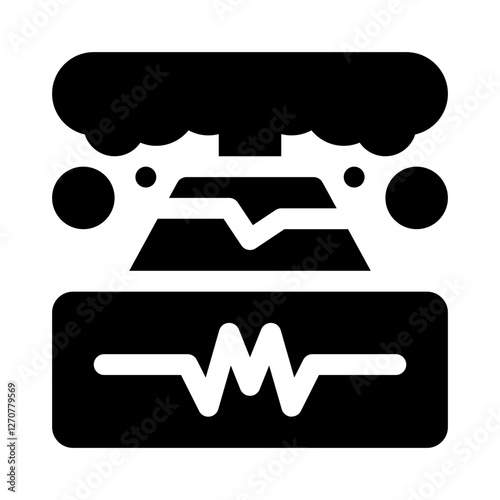 Volcano with Tremor Lines glyph icon