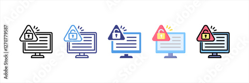 Security Breach Multistyle Icon Set