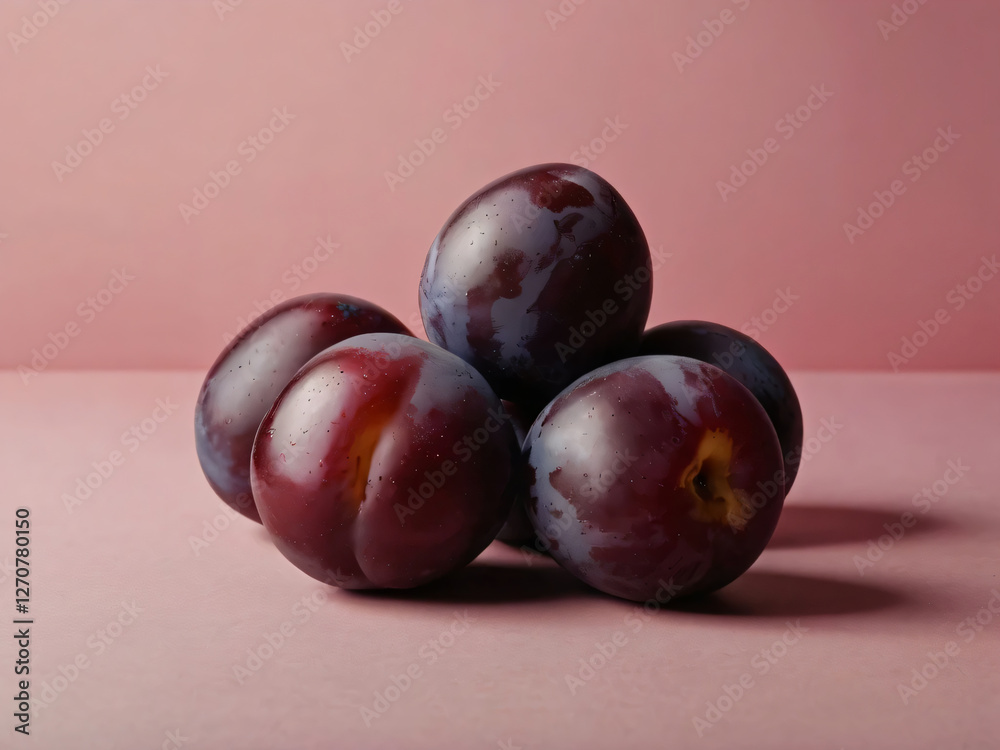Obraz premium Plums with a clean background, ideal for product photography.