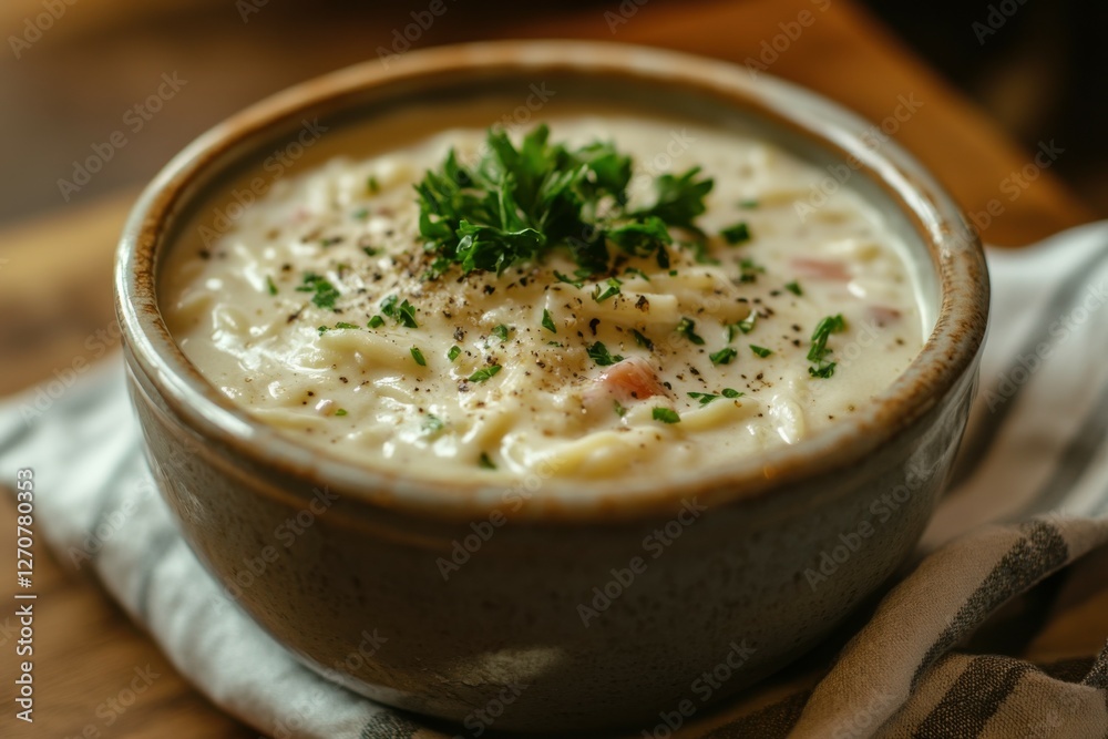 Orzo with Creamy Parmesan Sauce: Vegetarian Side Dish in Elegant Ceramic Bowl Orzo with Creamy Parmesan Sauce: Vegetarian Side Dish in Elegant Ceramic Bowl