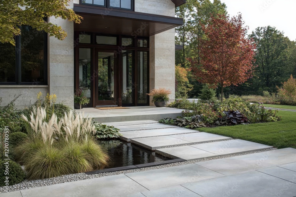 Modern Geometric Landscape Design with Lush Greenery
Modern Geometric Landscape Design with Lush Greenery