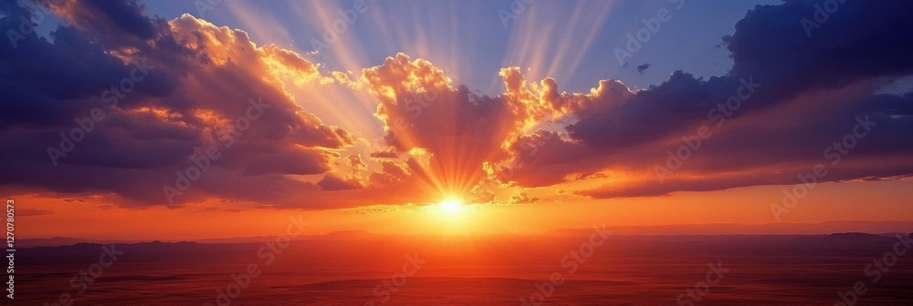 Fototapeta premium Painted Desert Arizona Sunset. Southwest Sunbeam over National Park