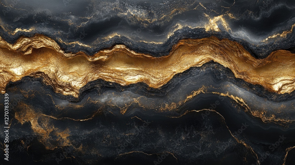 Fototapeta premium Abstract black and gold marble texture, background for design