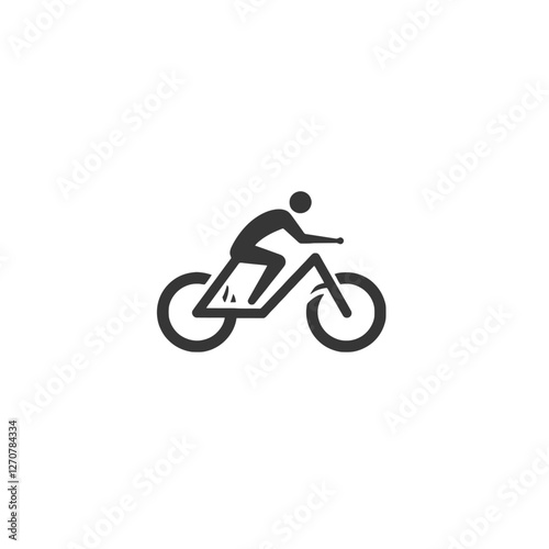 Minimalist Icon of Person on a Bicycle Illustrating Outdoor Activity