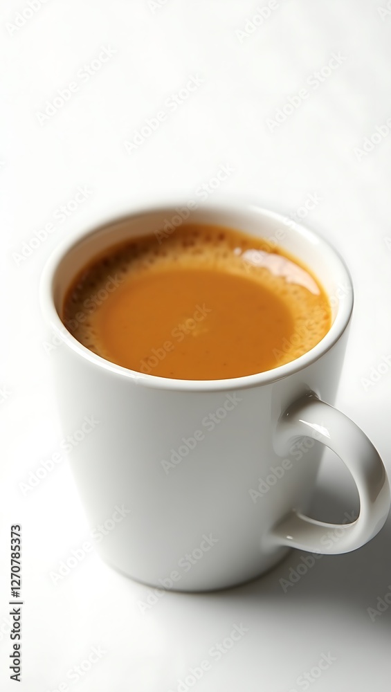 Extreme closeup of a steaming cup filled with aromatic brown liquid on display Extreme closeup of a steaming cup filled with aromatic brown liquid on display