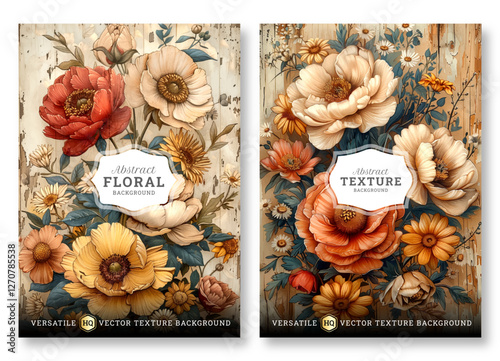 Elegant floral art business brochure template, Abstract flyer template, wedding invitation template, universal background, versatile vector background, creative brochure template, invitation template