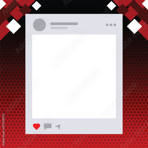 Modern Social Media Post Template with Abstract Red and Black Background