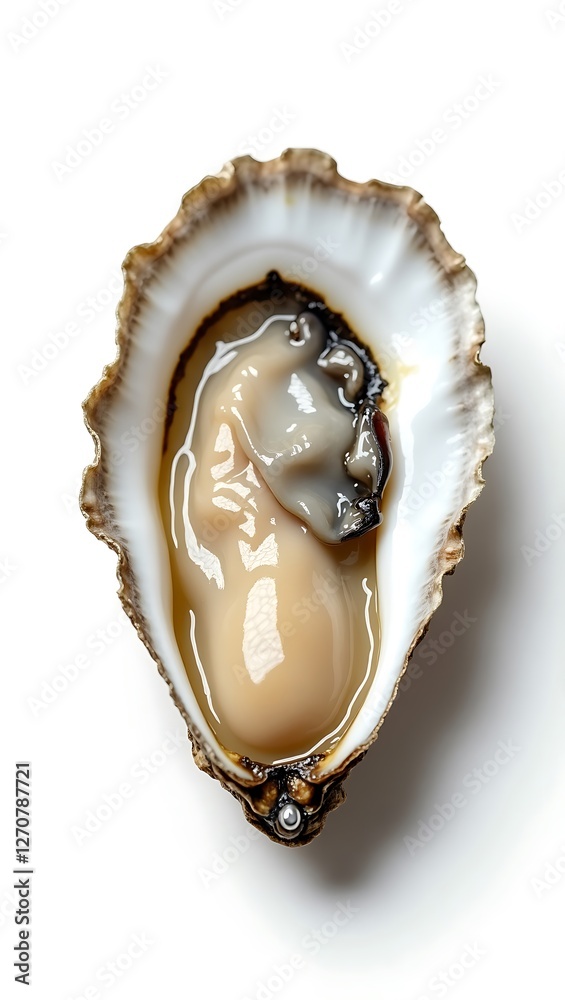 Closeup of an oyster showing its soft interior and unique texture details Closeup of an oyster showing its soft interior and unique texture details