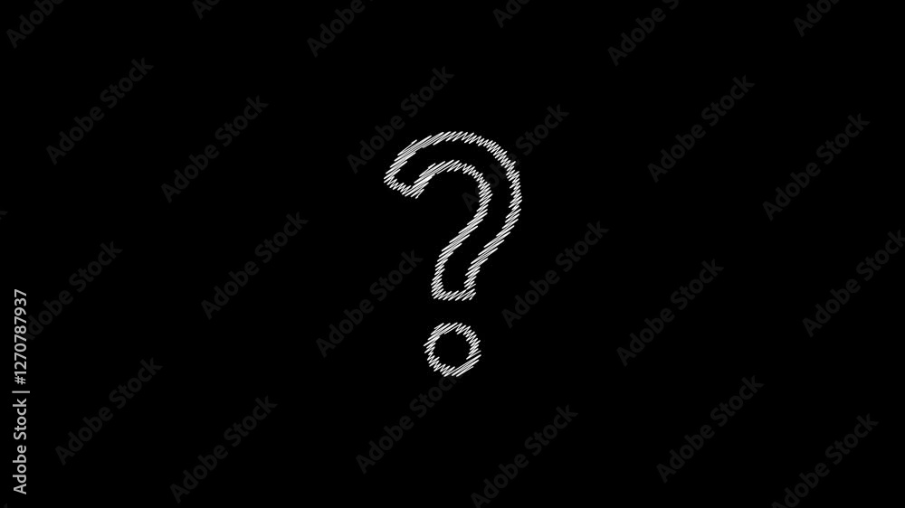 Abstract hand drawn outline scribble on question mark overlay animation with alpha channel on transparent background Abstract hand drawn outline scribble on question mark overlay animation with alpha channel on transparent background