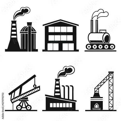 Urban Factory and Manufacturing Icons