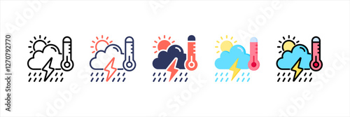 Atmospheric Conditions Multistyle Icon Set