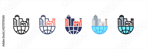 Urban Sprawl Multistyle Icon Set