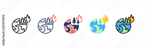 Habitat Destruction Multistyle Icon Set