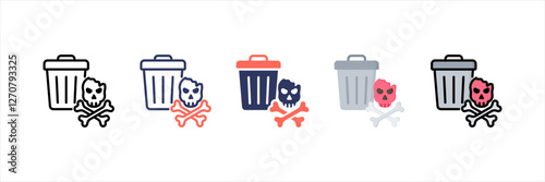 Hazardous Waste Multistyle Icon Set