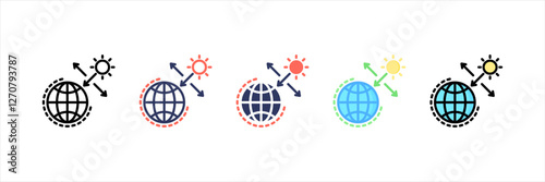 Ozone Depletion Multistyle Icon Set