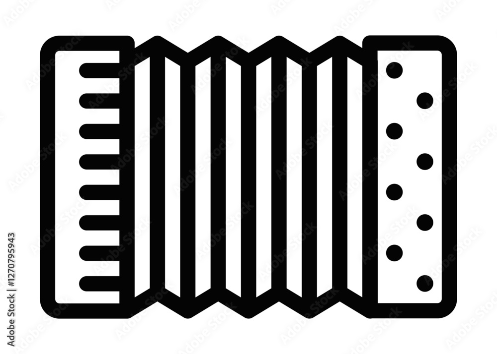 Accordion vector icon representing musical instrument. Editable stroke. Accordion vector icon representing musical instrument. Editable stroke.