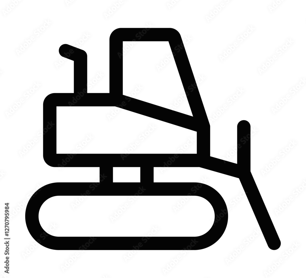 Bulldozer vector icon representing construction. Editable stroke. Bulldozer vector icon representing construction. Editable stroke.